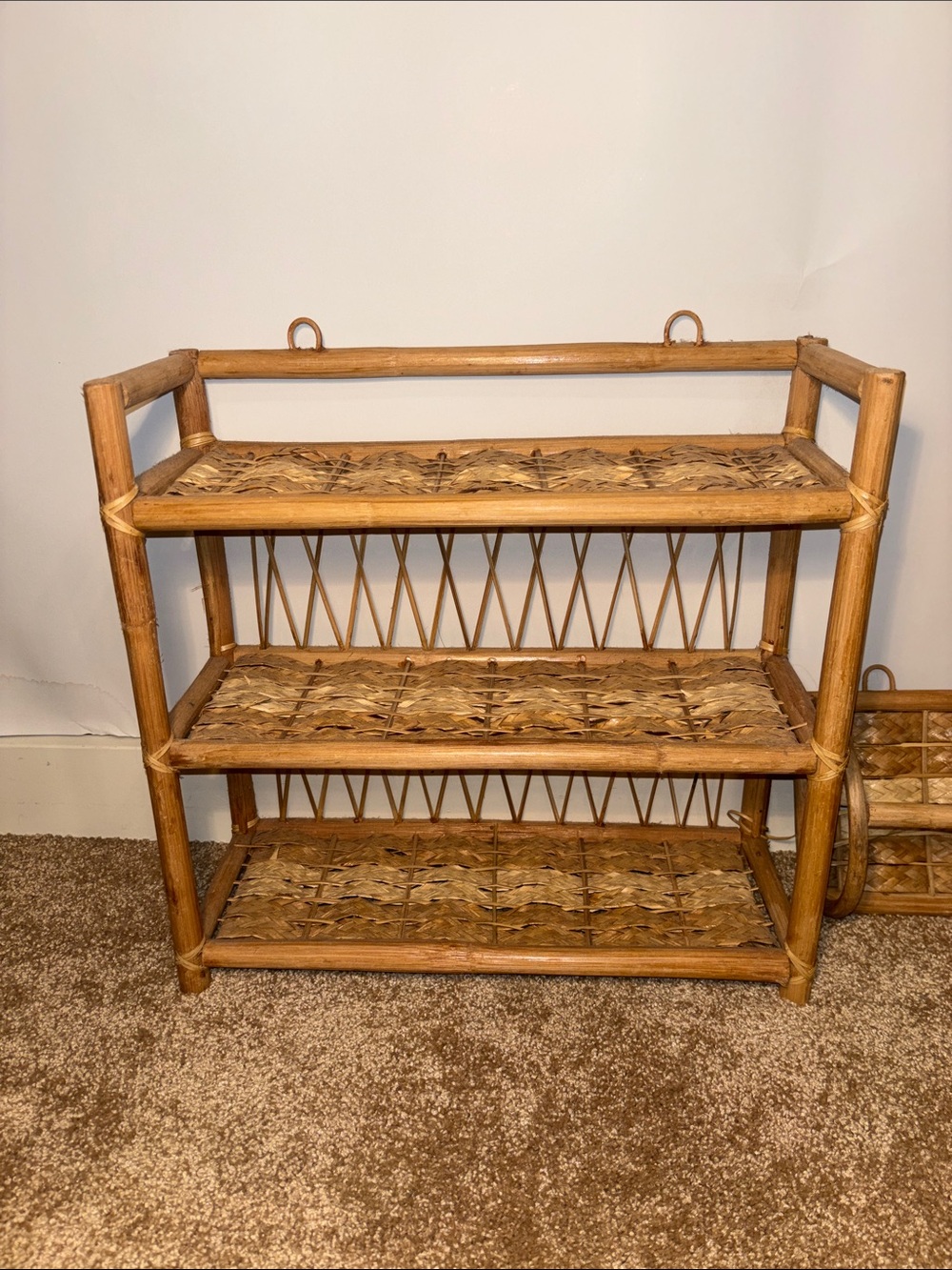 Woven Rattan bathroom set  with Bamboo Frame